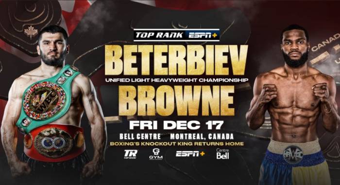 Artur Beterbiev vs. Marcus Browne: start time, fight card, live stream, how to watch, Triple Crown of Boxing odds