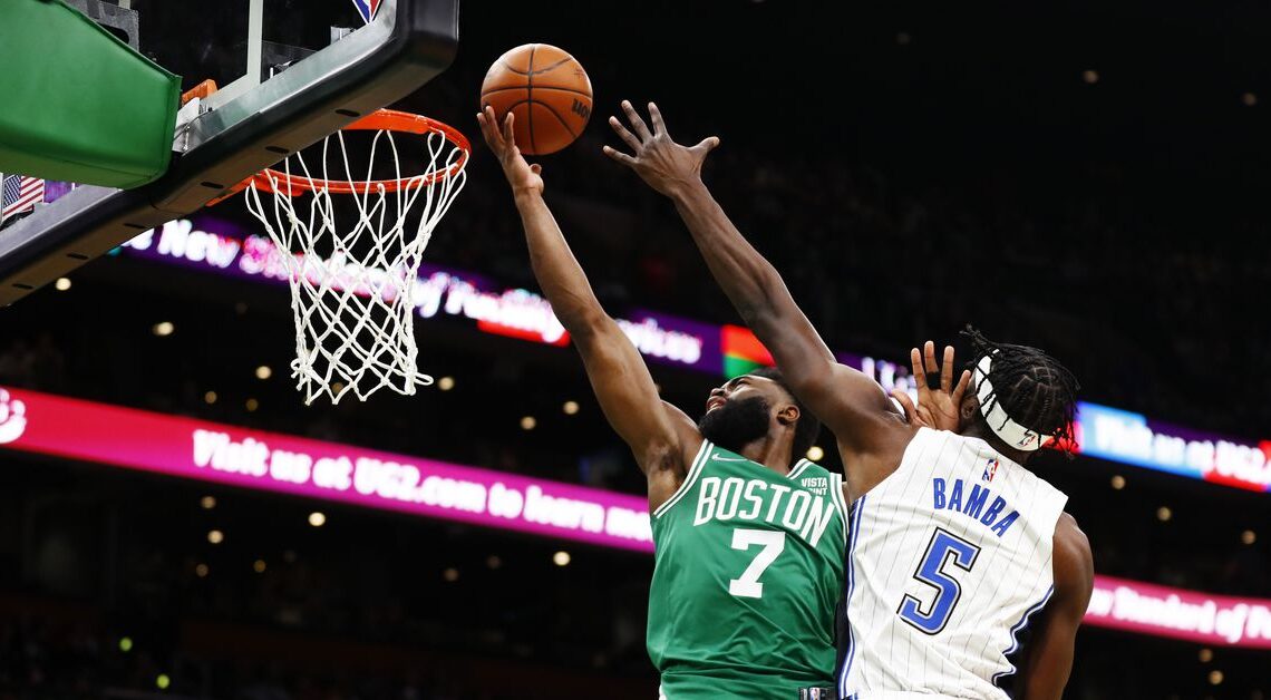 Jaylen Brown’s 50 points help the Celtics escape a Magic upset in overtime, 116-111