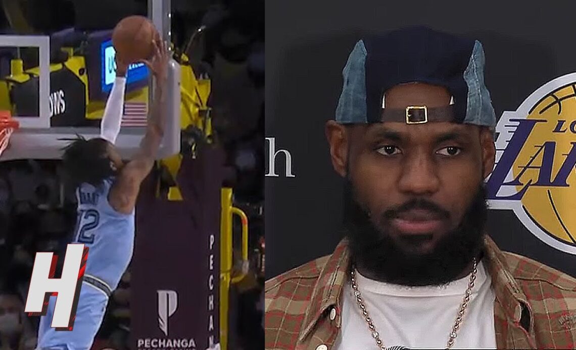 LeBron James on Ja Morant's Chase Down Block, Postgame Interview - January 9, 2022 NBA Season