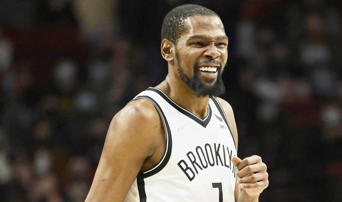 Nets' Kevin Durant jokingly casts off any concerns about increased workload: 'No, let me die out there'