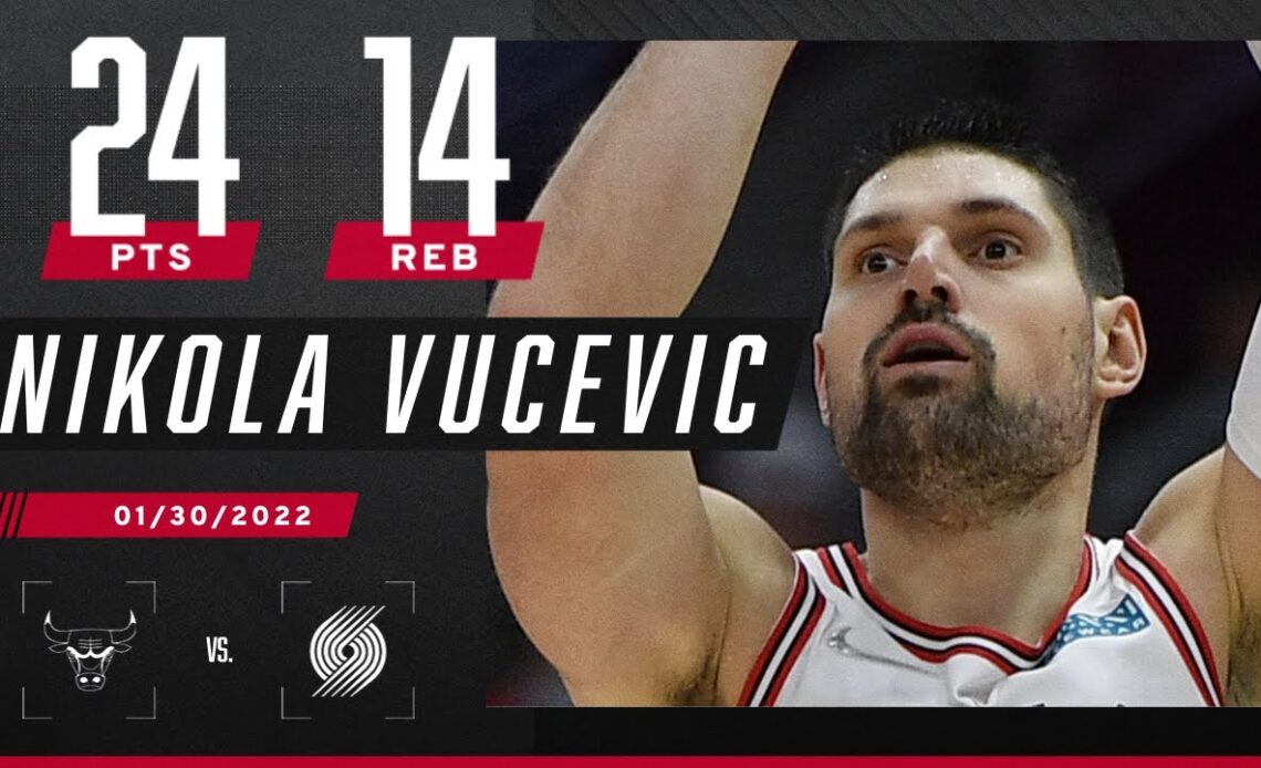 Nikola Vucevic hangs 26th double-double of season as Bulls hold off Trail Blazers 💪