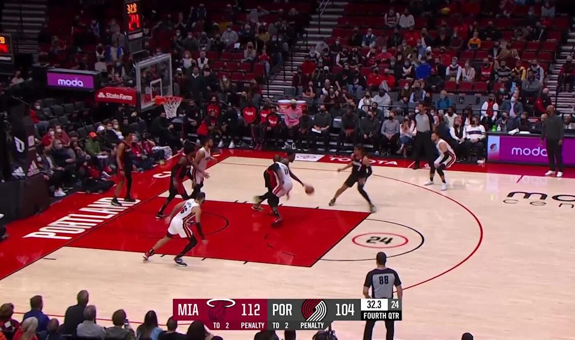 Norman Powell with a deep 3 vs the Miami Heat