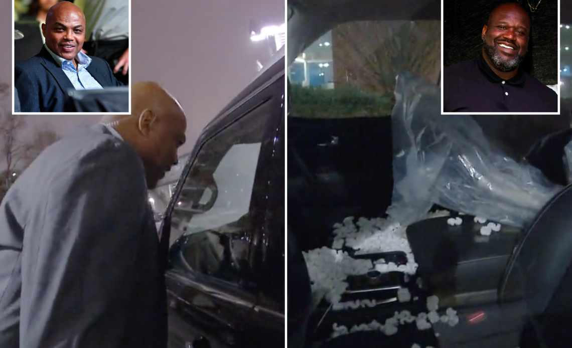 Shaquille O'Neal fills Charles Barkley's car with packing peanuts