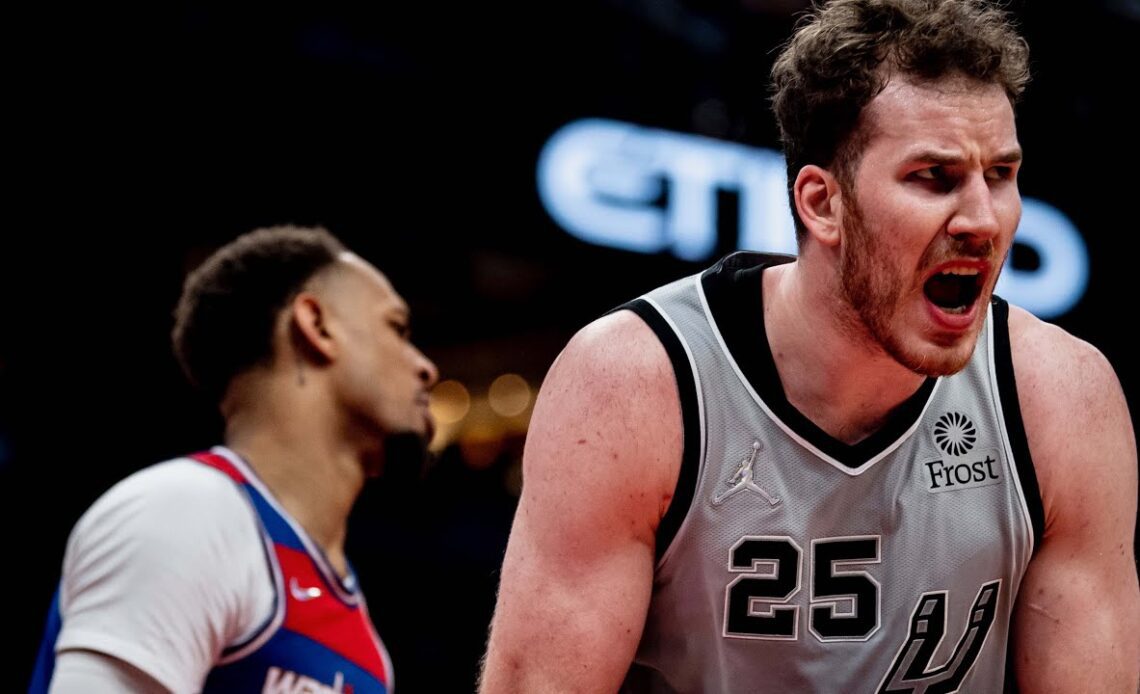 Highlights: Jakob Poeltl career-high 28 PTS, 11 REB, 8 AST | San Antonio Spurs vs Washington Wizards