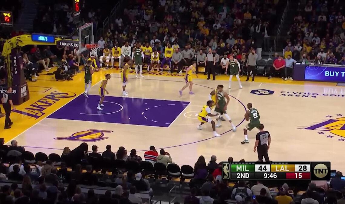 Khris Middleton with an and one vs the Los Angeles Lakers