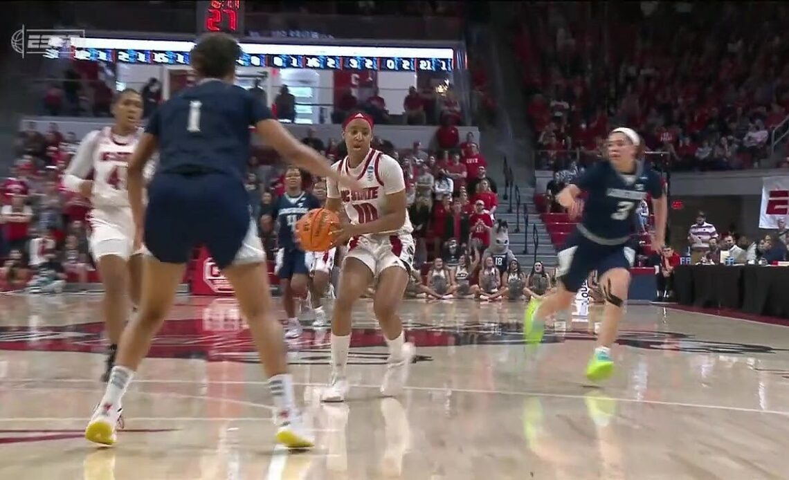 Aziaha James Fakes Defender Out With FILTHY Pass Fake & Layup For NC State During NCAAW Tournament