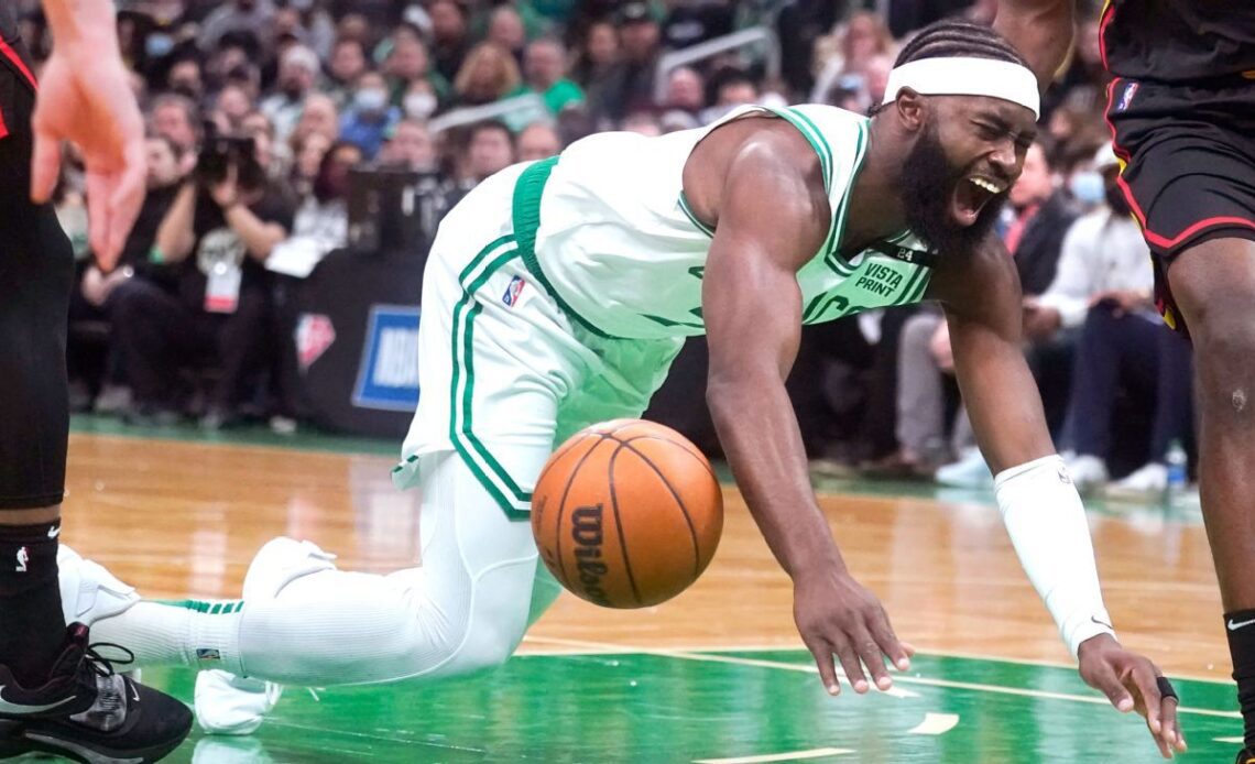 Boston Celtics' Jaylen Brown exits with ankle sprain; Atlanta Hawks' Onyeka Okongwu enters concussion protocols