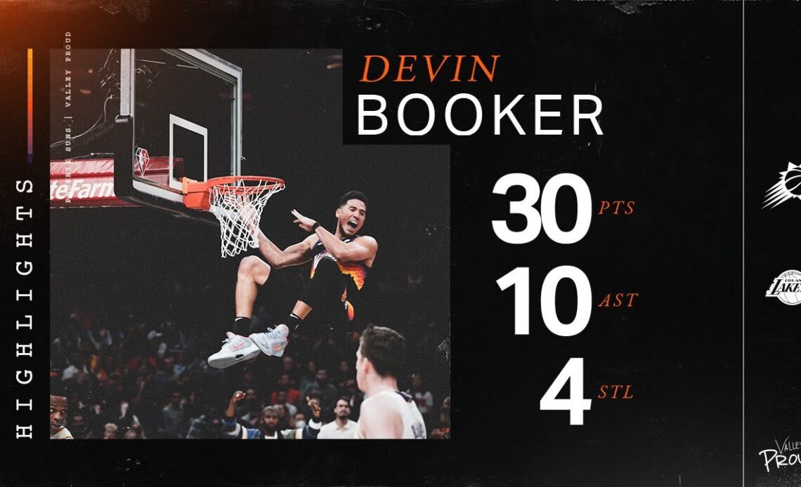 Devin Booker (30 PTS, 10 AST) posts double-double vs. the Los Angeles Lakers | Phoenix Suns
