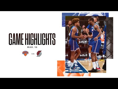 Highlights | Knicks Topple Trail Blazers in Exciting Home Win