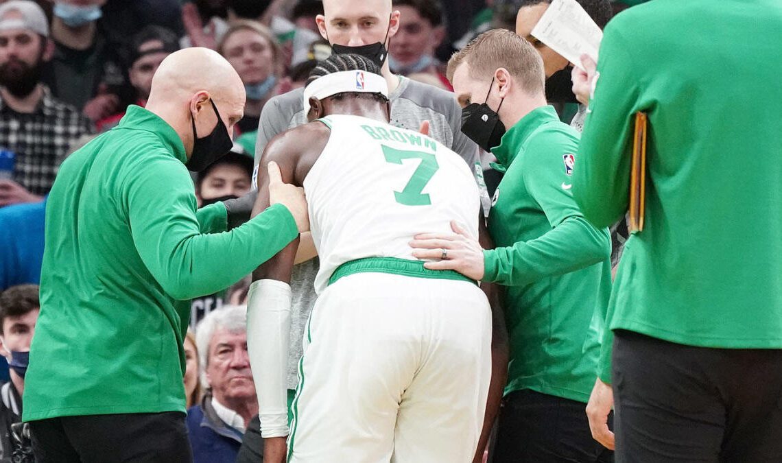 Jaylen Brown injury update: Celtics star rolls ankle in win over Hawks, to be evaluated over next few days