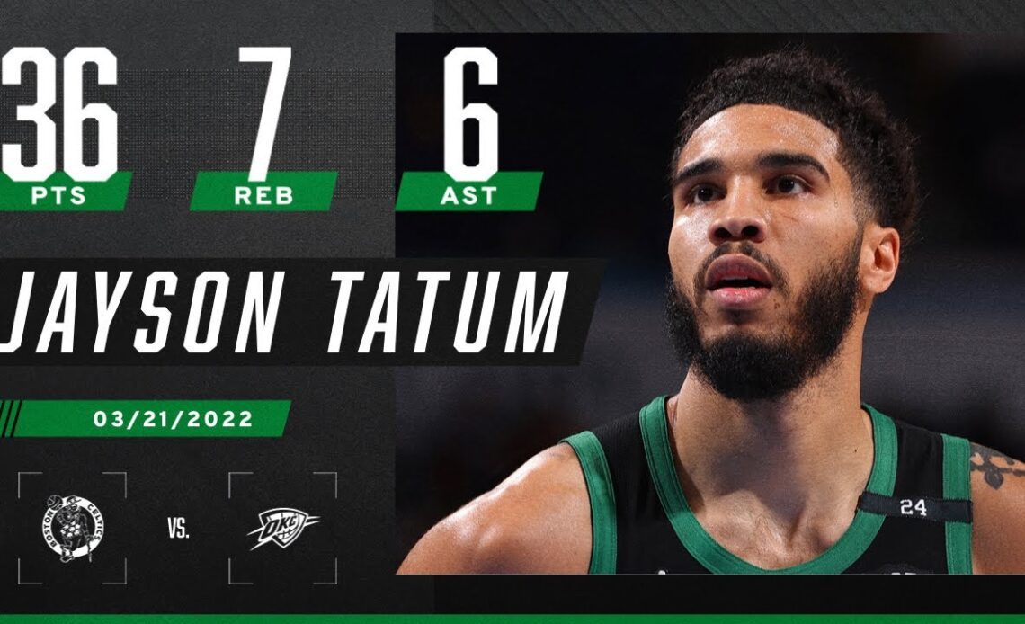 Jayson Tatum leads Celtics with 36 PTS as Celtics quiet the Thunder ☘️
