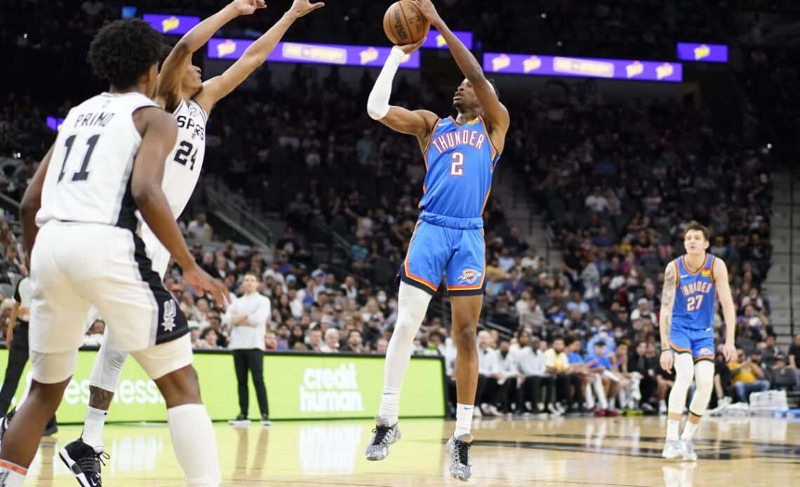 SGA, Darius Bazley combine for 59 points in heartbreaking 122-120 loss to Spurs