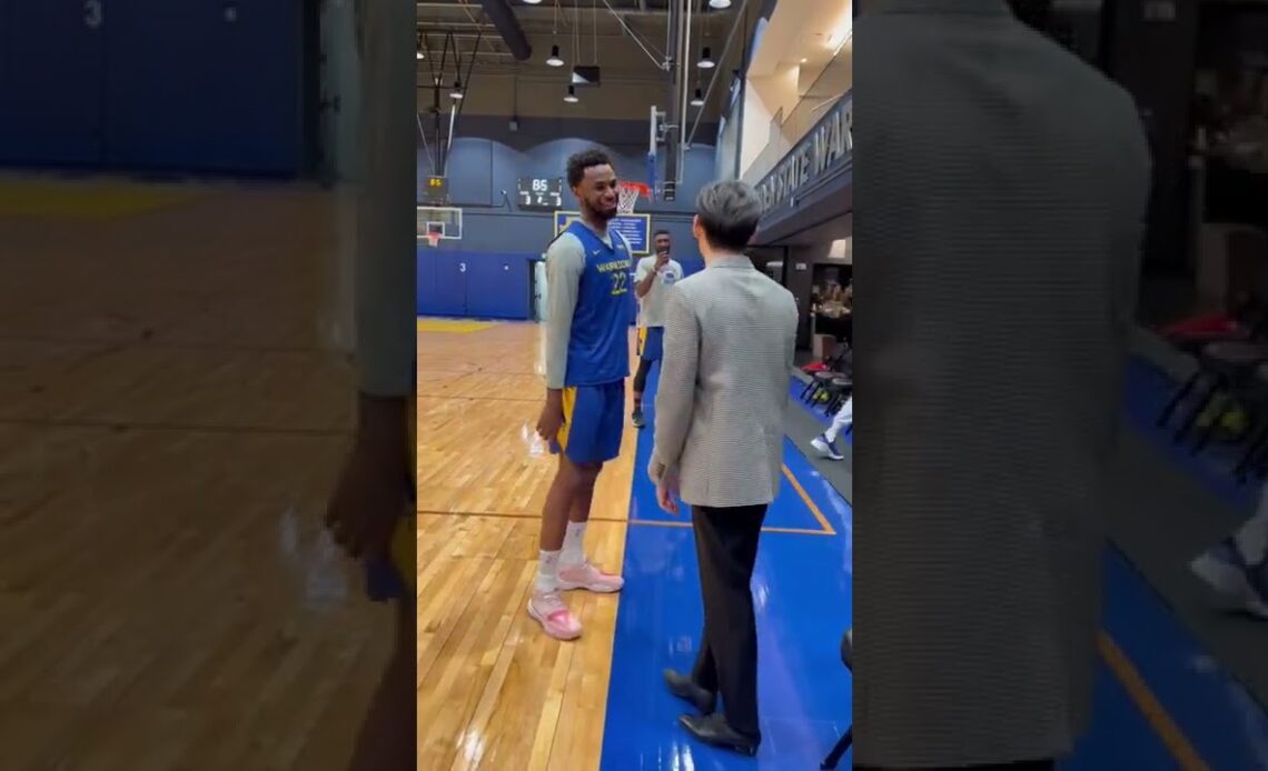 Andrew Wiggins and BamBam meet for the first time! BAMBAMxGSW | #Shorts