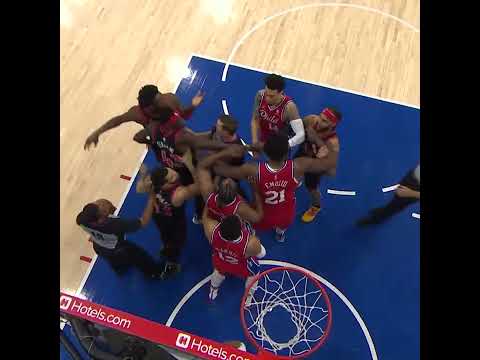 Embiid vs OG Anunoby getting chippy 👀 #shorts