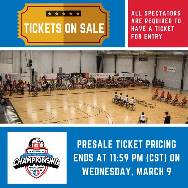 Entry Tickets On Sale For 2022 NWBA Toyota Adult & Junior Wheelchair Basketball National Championships