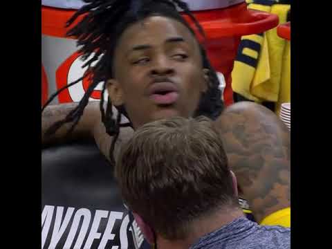 Ja Morant heads to locker room after this collision with KAT...but he seems to be ok | #shorts