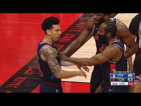 James Harden&Joel Embiid Shove Danny Green After Tries To Fight Refs !