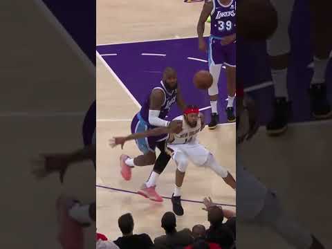 LBJ Flies Into The Stand On Extra Effort Play