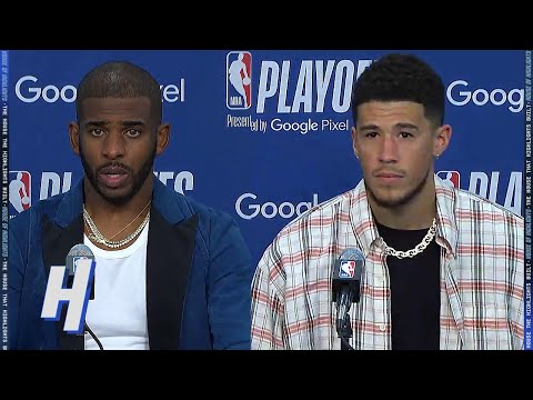 Chris Paul & Devin Booker Postgame Interview - Game 1 - Mavericks vs Suns | 2022 NBA Playoffs