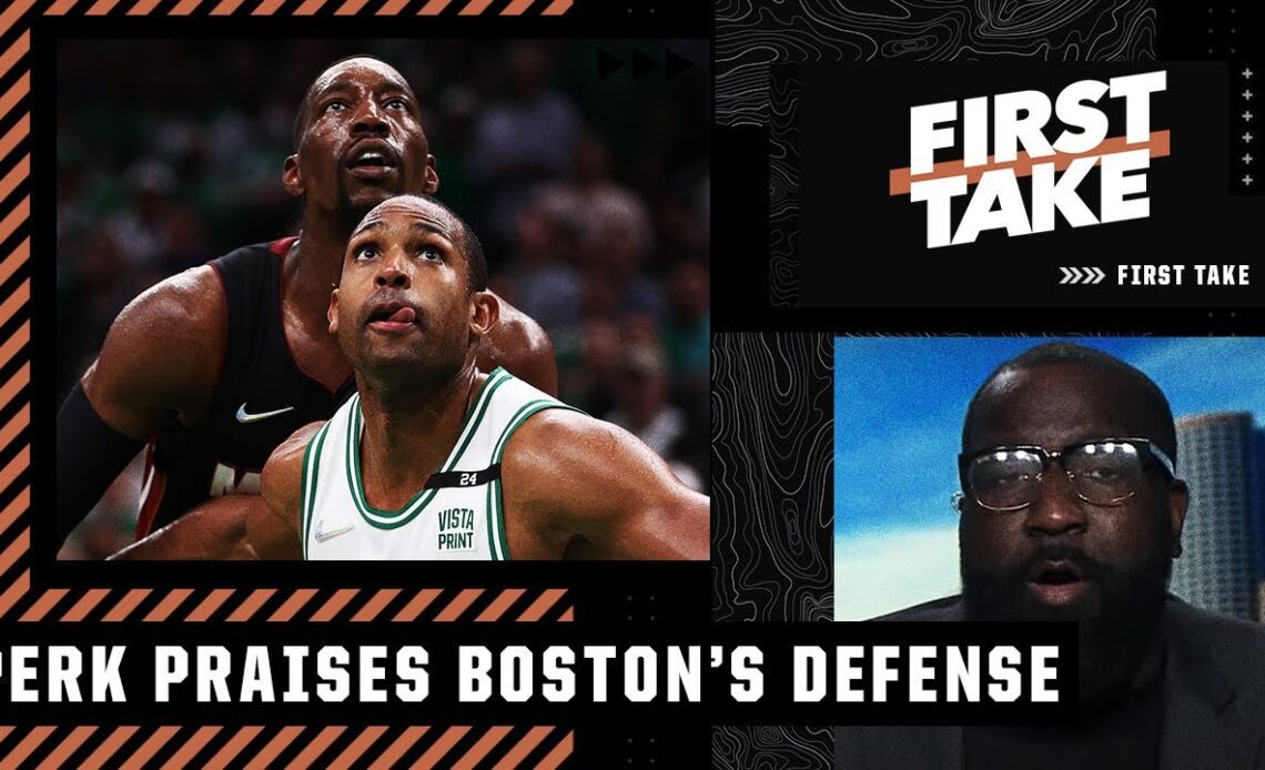 Perk applauds the Celtics' 'ELITE DEFENSE' for shutting down the Heat in Game 4 👏 | First Take