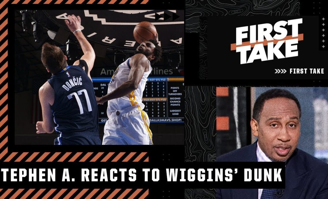 Stephen A. & JJ Redick react to Andrew Wiggins' vicious dunk on Luka Doncic 🏀 | First Take