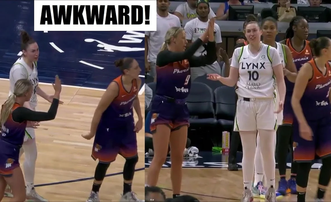 Cunningham Gives HERSELF High 5 After Taurasi Leaves Her Hanging After They Forced A Steal. 😂 #WNBA