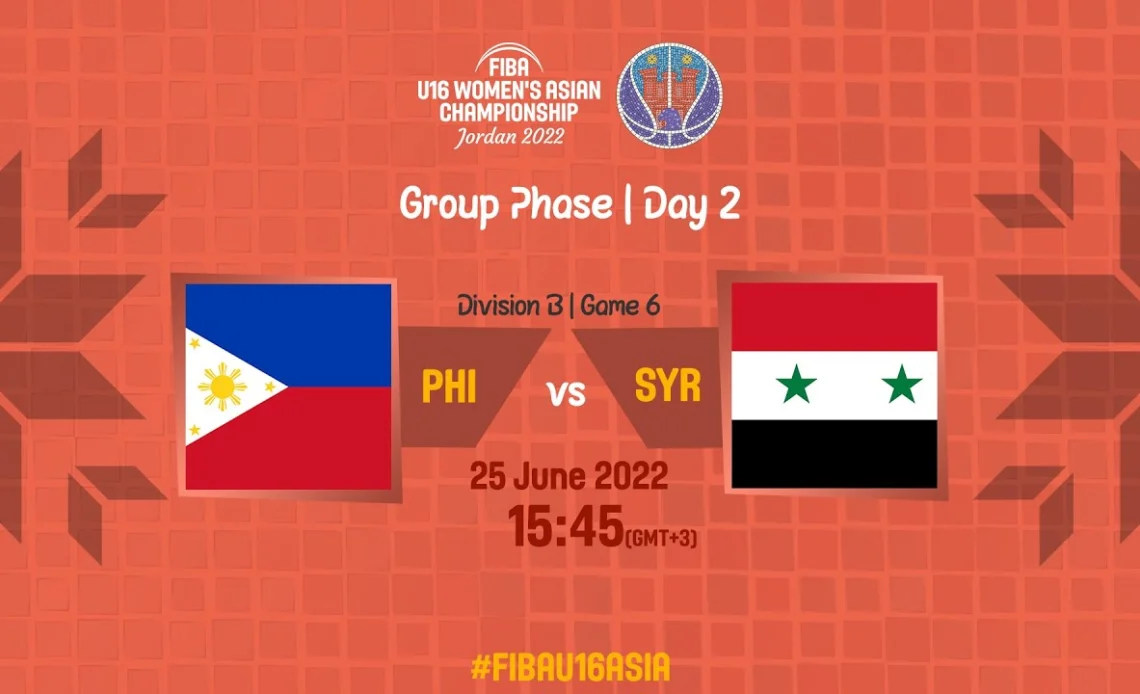 LIVE - Philippines v Syria | FIBA U16 Women's Asian Championship 2022 | Division B