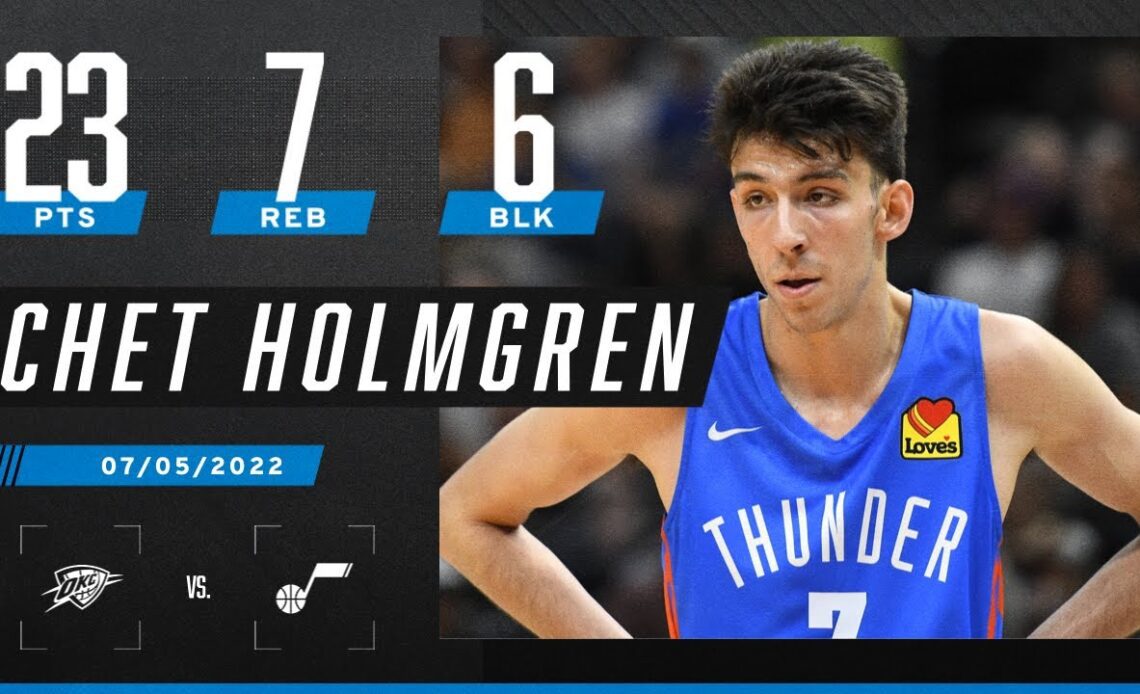 Chet Holmgren puts up an UNREAL stat line of 23 PTS, 7 REB and 6 BLK in Summer League debut 😳🔥