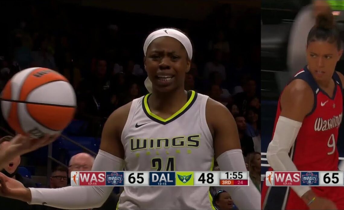 Cloud STUFFS Arike Ogunbowale's Shot & The Bench Reacts | Washington Mystics vs Dallas Wings #WNBA