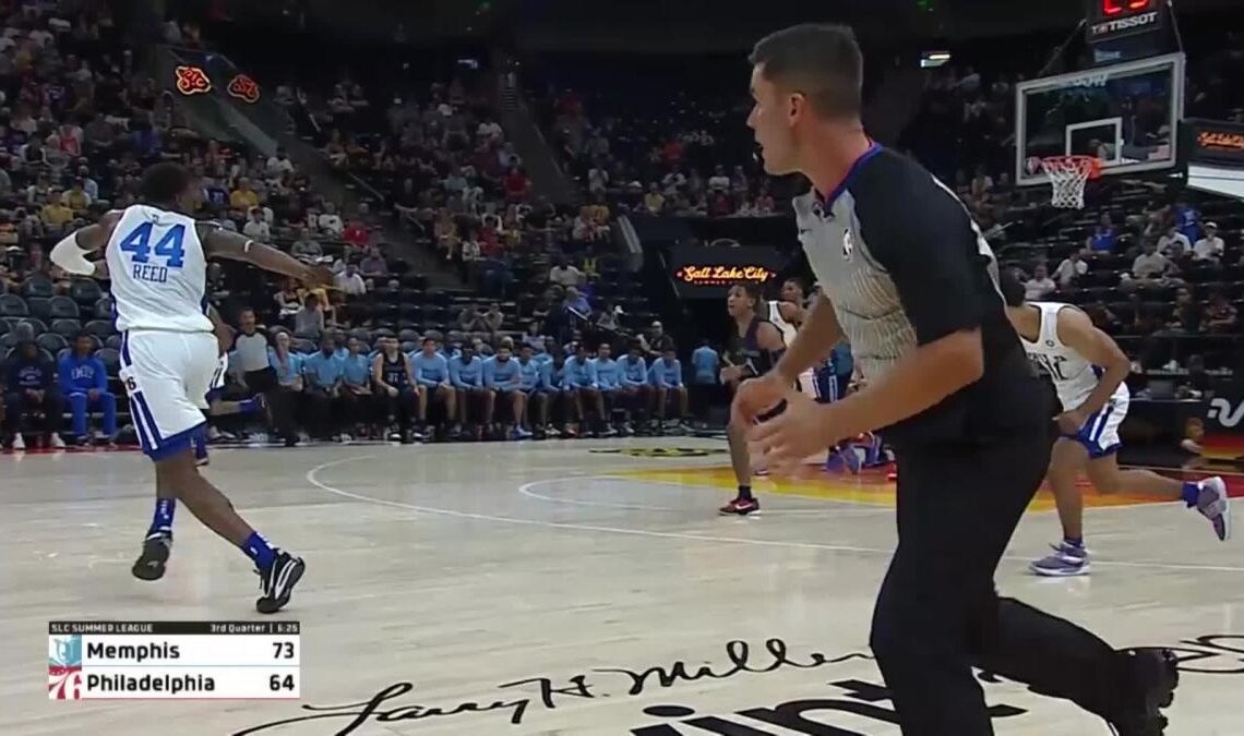 Santi Aldama with a dunk vs the Philadelphia 76ers