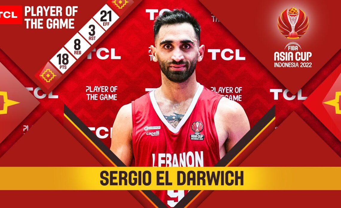 Sergio El Darwich 🇱🇧 | TCL Player Of The Game | Jordan - Lebanon | #FIBAASIACUP 2022