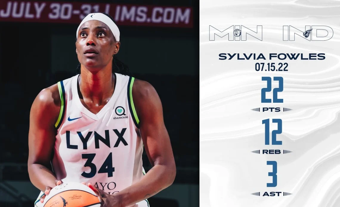 Sylvia Fowles Drops 22 Points and 12 Rebounds vs. Indiana Fever | July 15, 2022