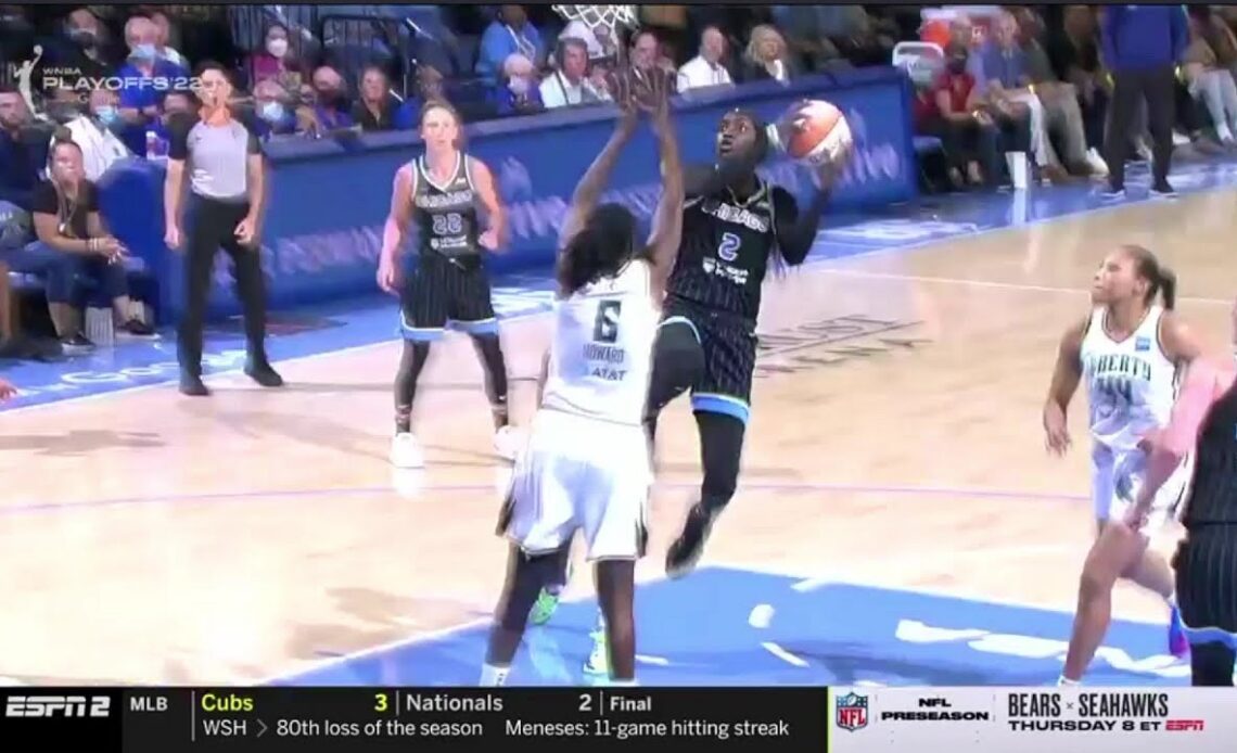 Acrobatic Bucket + Foul By Kahleah Copper | WNBA Playoffs Round 1 Game 1, NY Liberty vs Chicago Sky