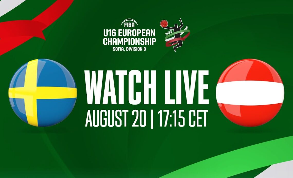 LIVE - Sweden v Austria | FIBA U16 European Championship 2022 - Division B