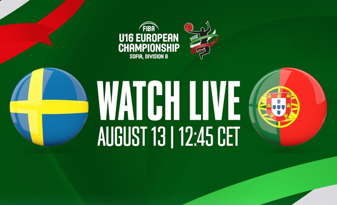 LIVE - Sweden v Portugal | FIBA U16 European Championship 2022 - Division B