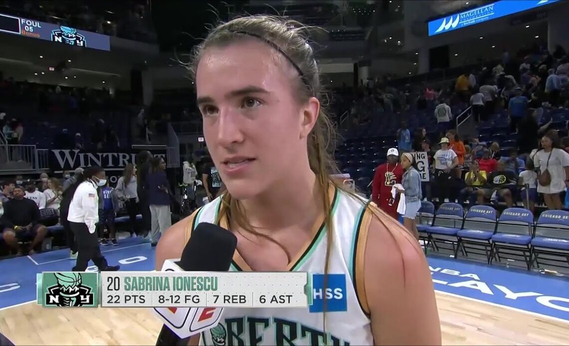 Sabrina Ionescu Post Game Interview After NY Liberty SHOCK Chicago Sky In Game 1 Of WNBA Playoffs