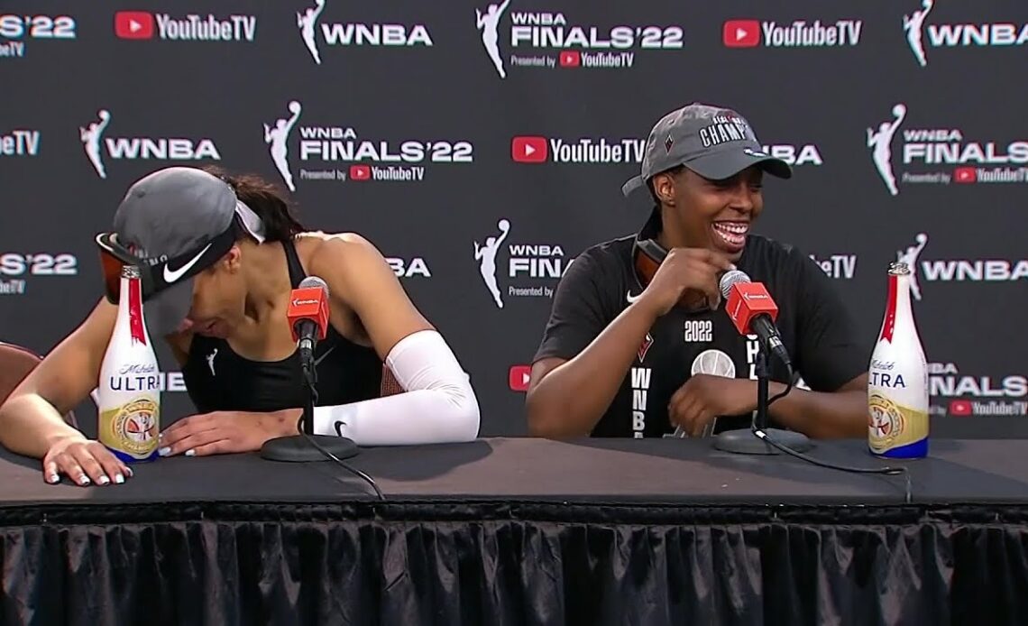 A'ja Wilson Chokes On "Too Much Champagne" During Serious Moment Discussing Her Legacy 😂 #WNBAFinals