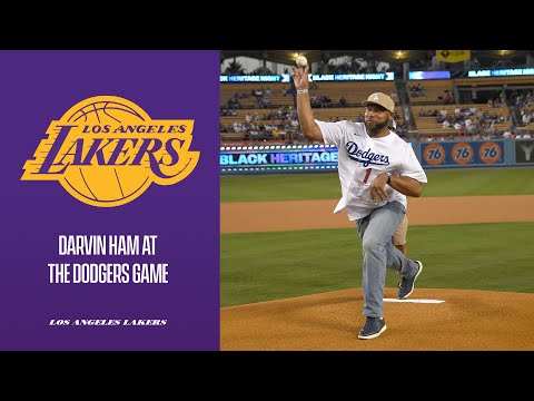 Darvin Ham Throws Out First Pitch at Dodgers Game