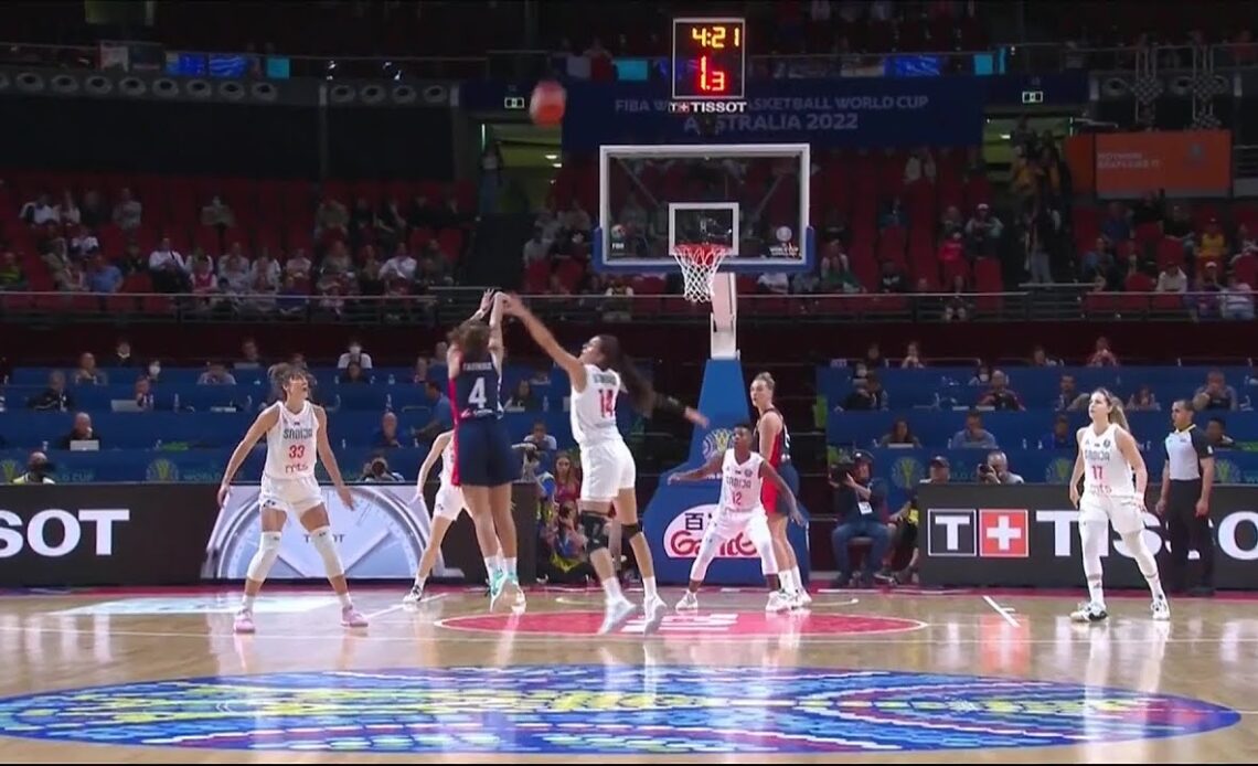 Fauthoux Hits CLUTCH Stepback 3 At Shot Clock Buzzer | Women's World Cup 2022, France vs Serbia