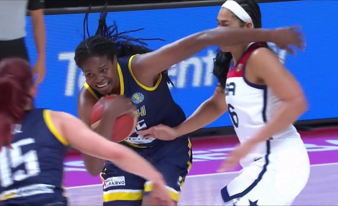 Jonquel Jones WHACKS WNBA Teammate In The Face Then Apologizes | USA Basketball vs Bosnia, World Cup