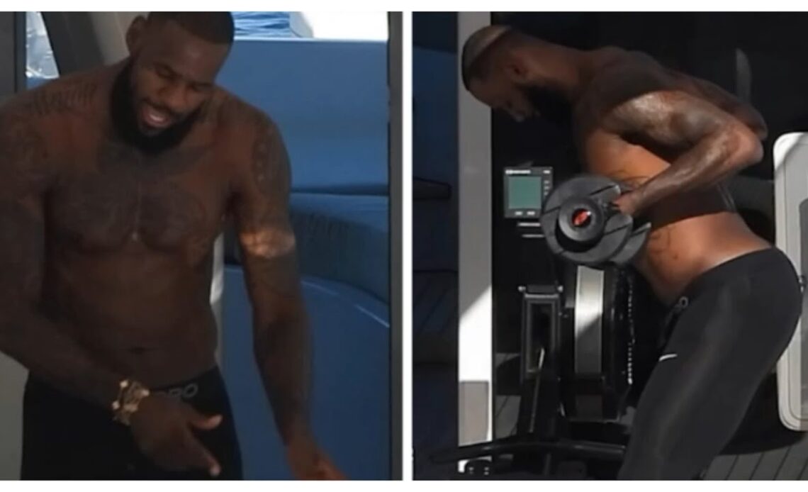 LeBron James pumping iron on a yacht in Italy (VIDEO)