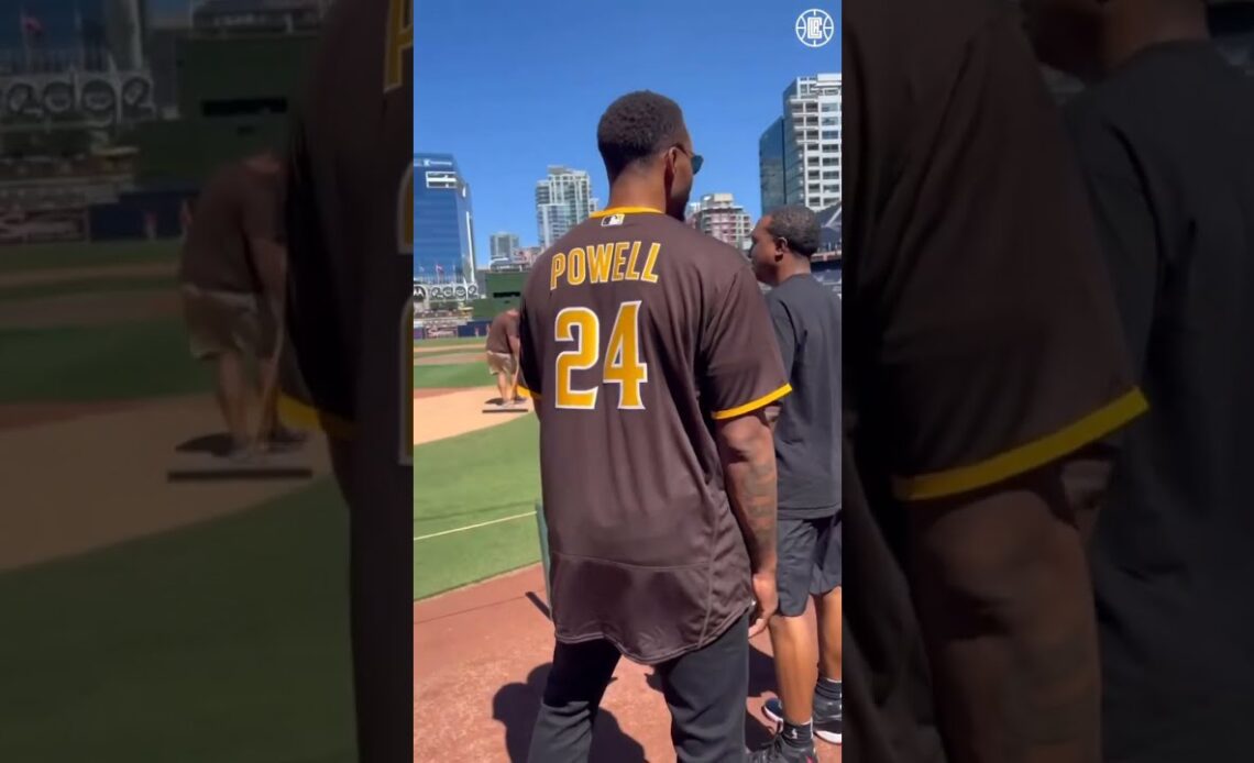 Norman Powell Throws First Pitch For Padres. | LA Clippers