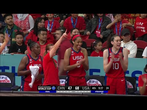 Kelsey Plum's Stepback Jumper Impresses Bench | 2022 Women's World Cup Final, USA vs China