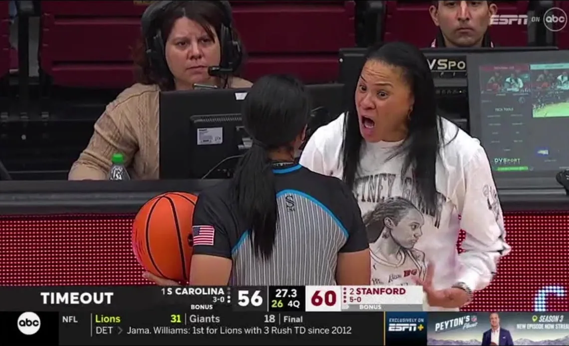 FURIOUS Dawn Staley Cusses OUT Refs For Not Granting Her Timeout | #1 South Carolina vs #2 Stanford