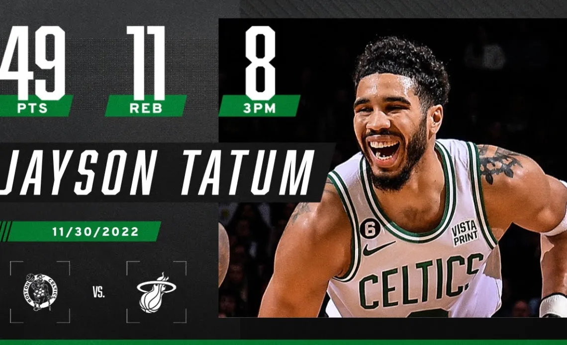 Jayson Tatum drops 5th career 45+ PTS game, 2nd-most in Celtics history trailing Larry Bird 🙌
