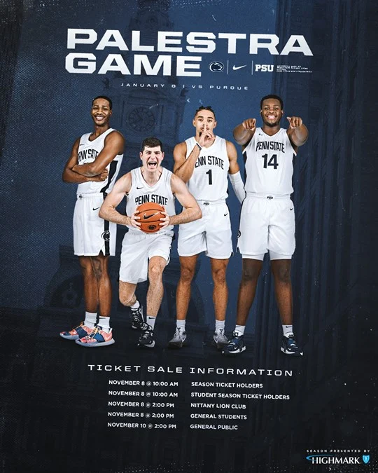 2022 Palestra Game On-Sale Dates Graphic