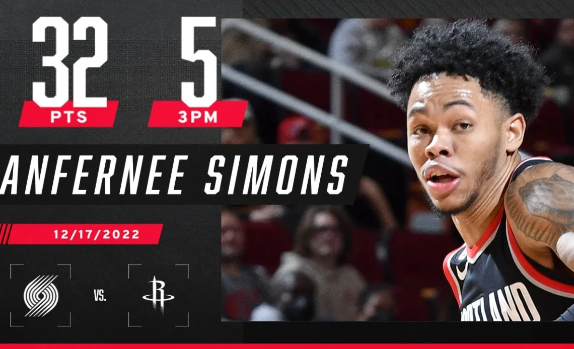 Anfernee Simons drops 32 PTS in Blazers’ win vs. Rockets