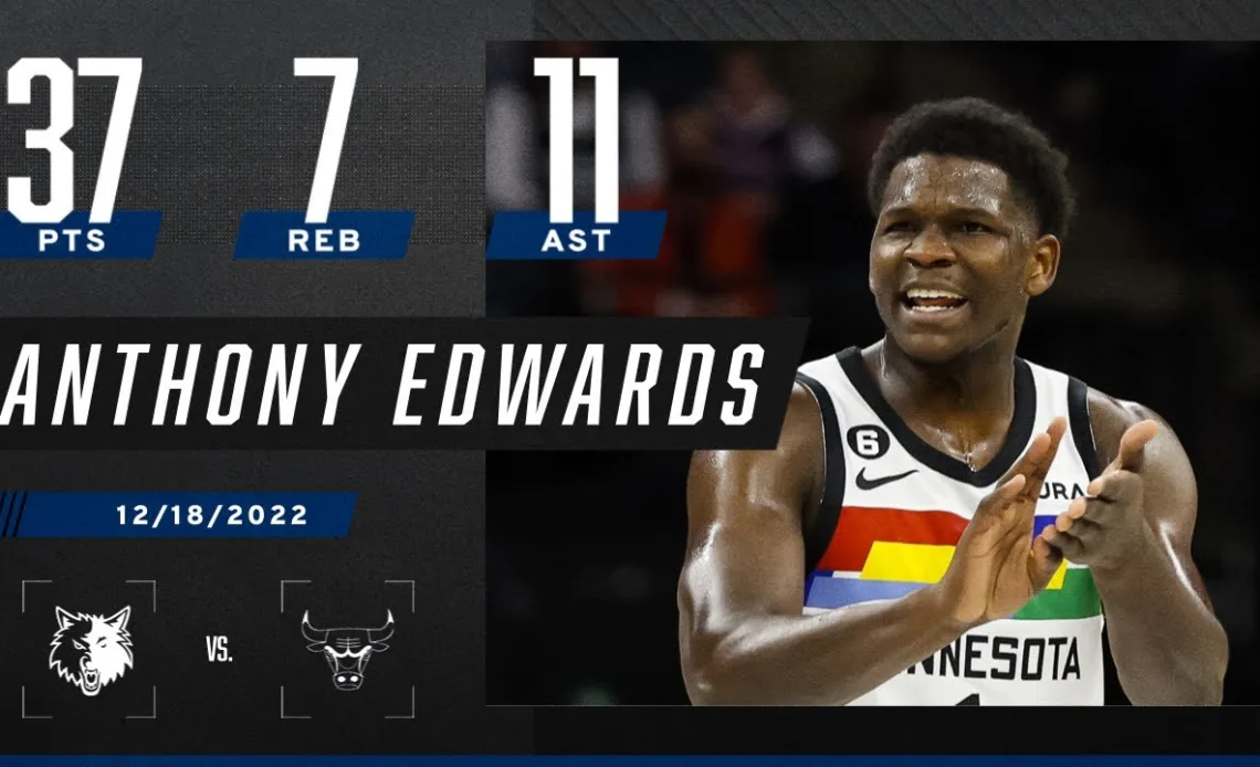 Anthony Edwards SHOWTIME! 🤩 37 PTS & WINDMILL DUNK in record-setting night!
