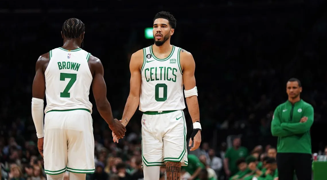 Celtics Jayson Tatum on him and Jaylen Brown as the NBA’s best duo: “We want to win a championship, and if along the way we’re the best duo, we’ll take it.”