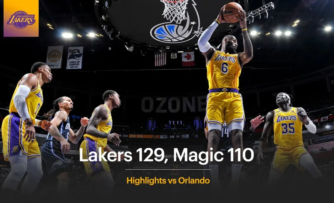 Lakers 129, Magic 110 - LeBron & Russ Lead 6 Lakers in Double Figures